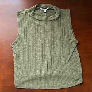 NWOT American Eagle Olive Green High Neck Ribbed Tank